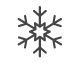 Black snowflake icon with six branches, each branching out twice, reminiscent of the elegant details found in the Abingdon Manor Master Suite, placed on a light gray background.